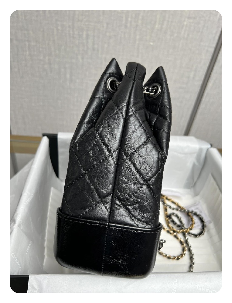 샤넬 가브리엘 카프스킨 블랙 빈티지 실버