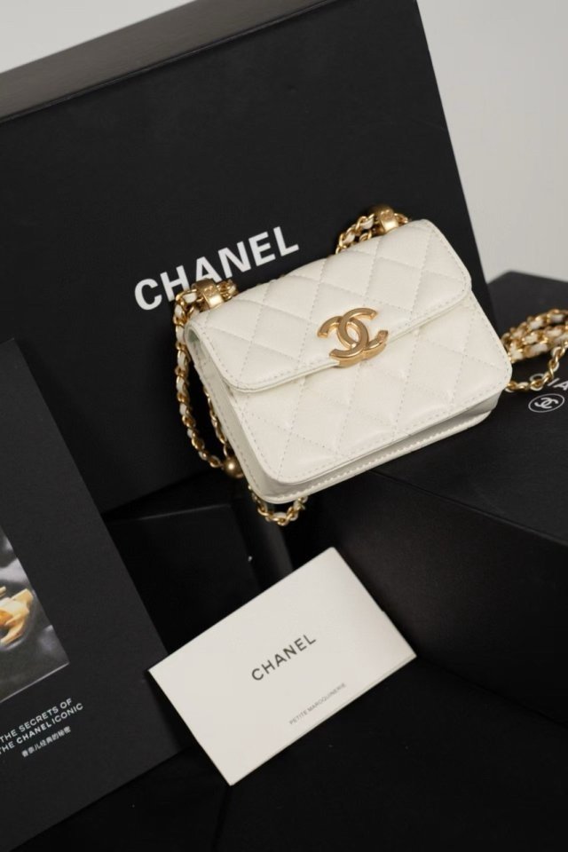 미니 플랩 코인 퍼스 위드 체인 화이트