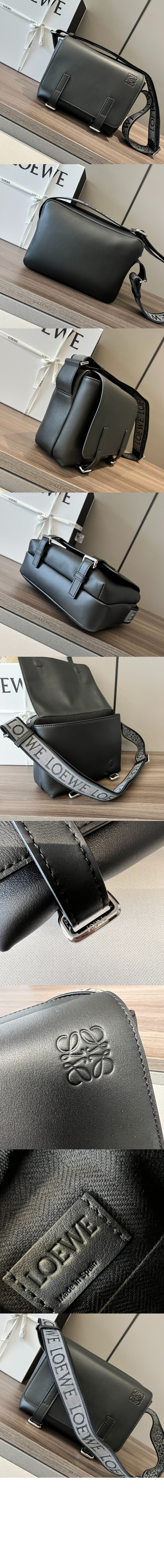 로에베 XS 밀리터리 메신저 백 - 유연한 스무스 카프스킨 & 자카드