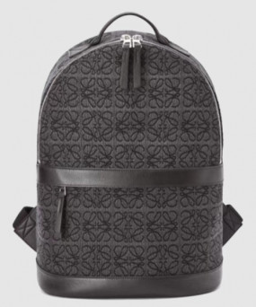로에베 라운드 백팩 - 카프스킨 & 애너그램 자카드