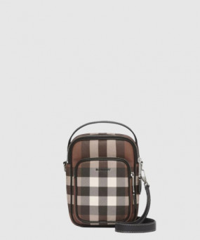버버리 체크 레더 크로스바디백 80491181