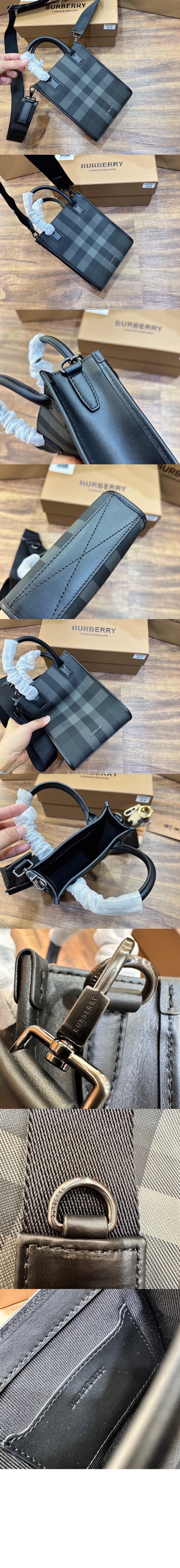 버버리 체크 레더 미니백 80684671