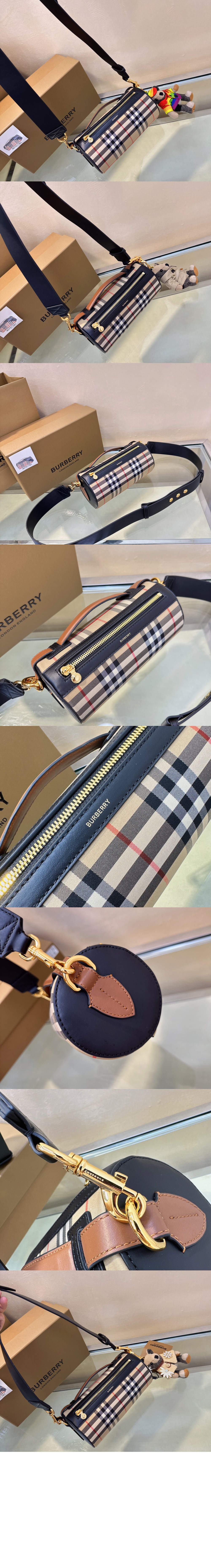 버버리 빈티지 체크 배럴백 80150751