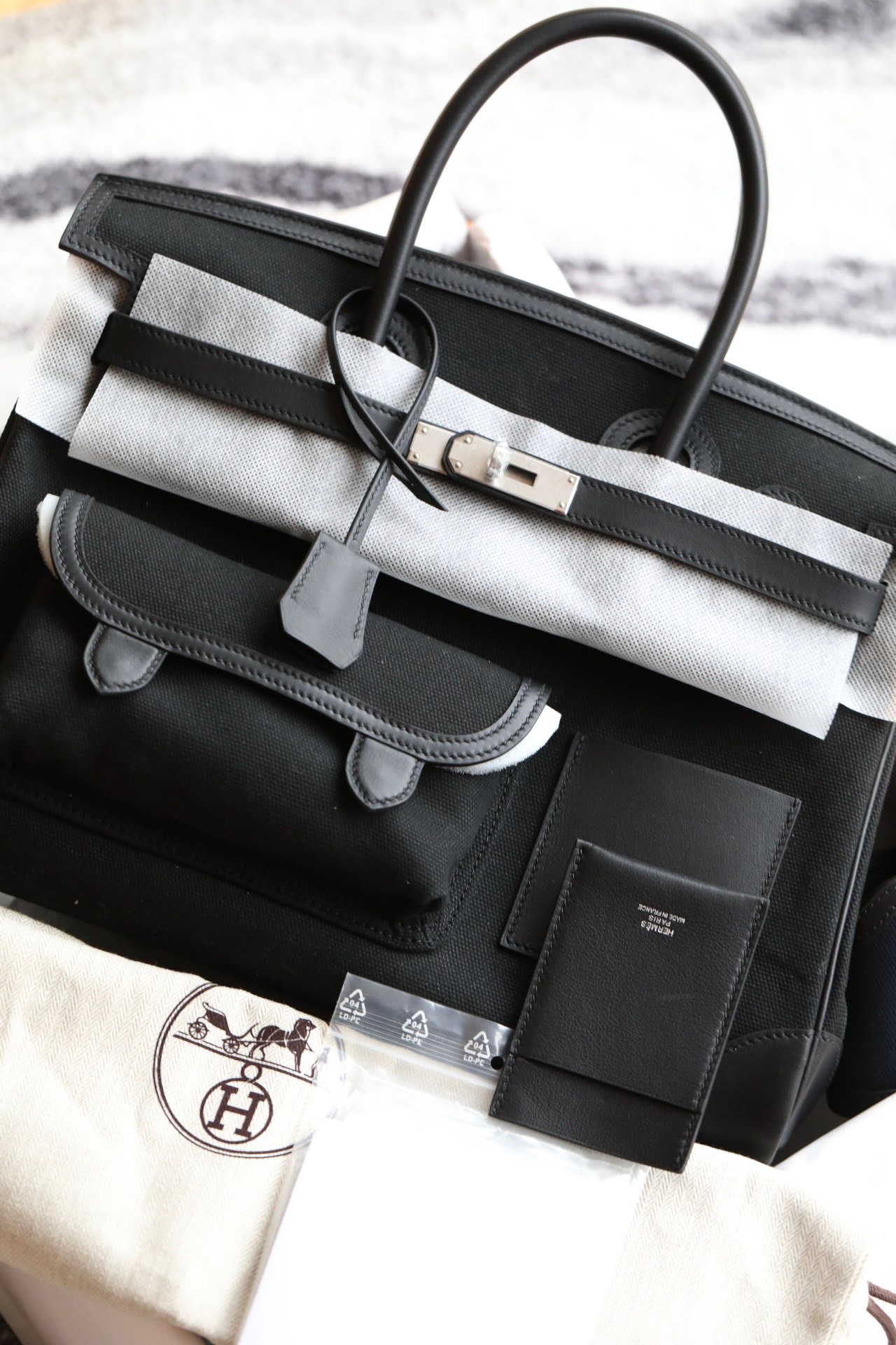 에르메스 버킨 카고35 백 올블랙 swift 올수공