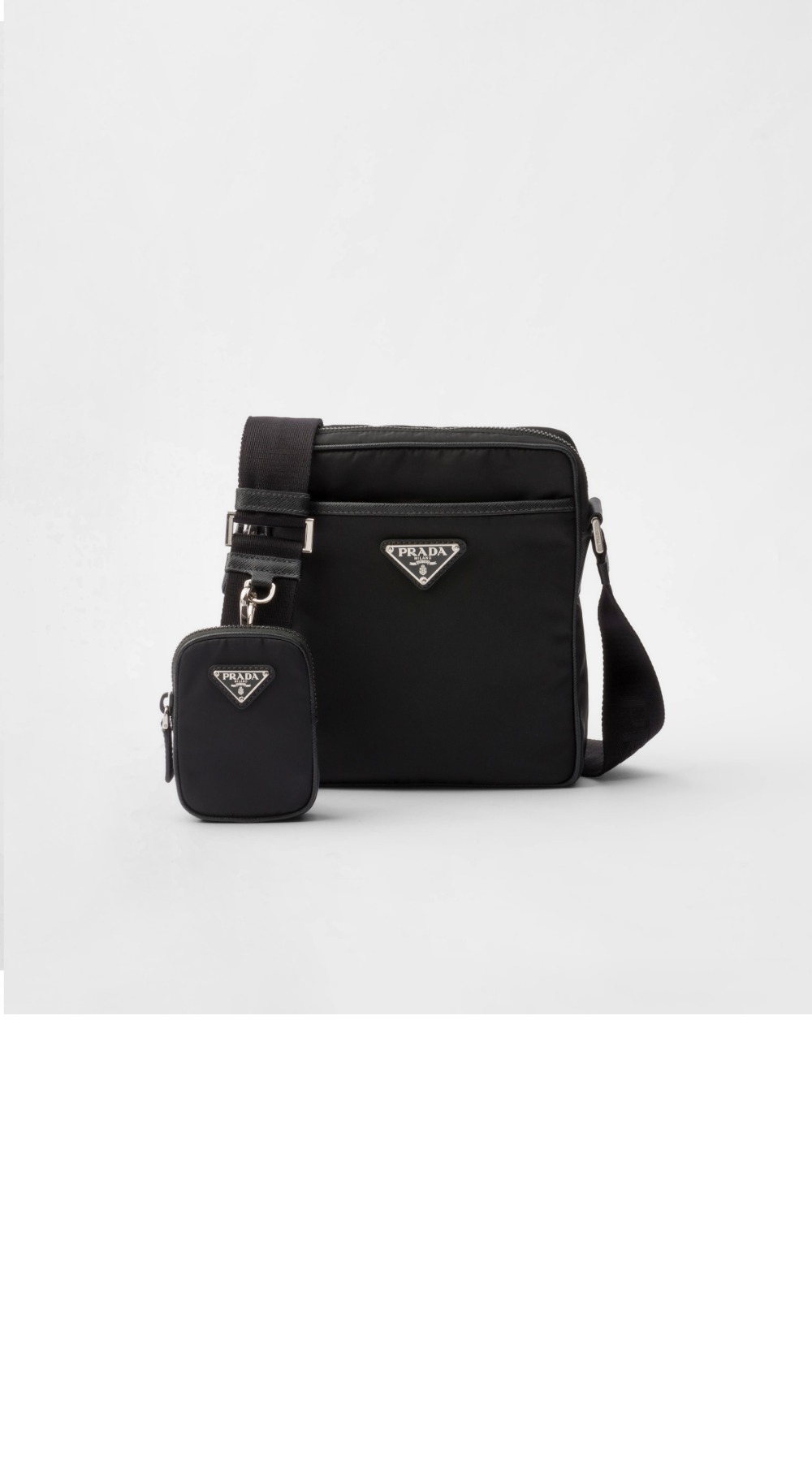 프라다 리나일론 및 사피아노 숄더백 2VH112