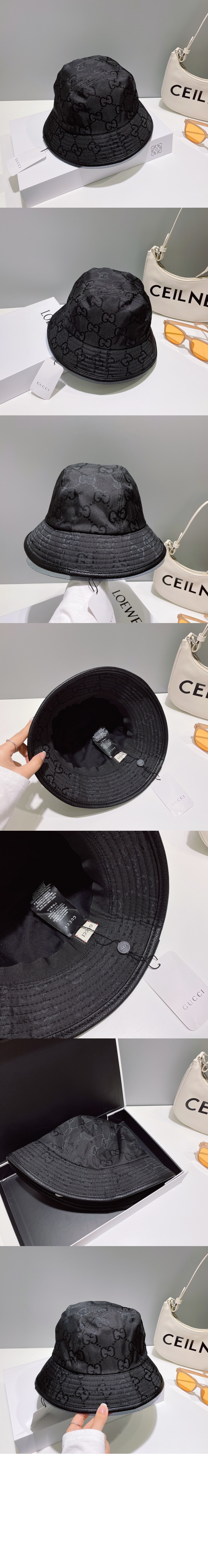 구찌 점보 GG 캔버스 버킷햇 681256