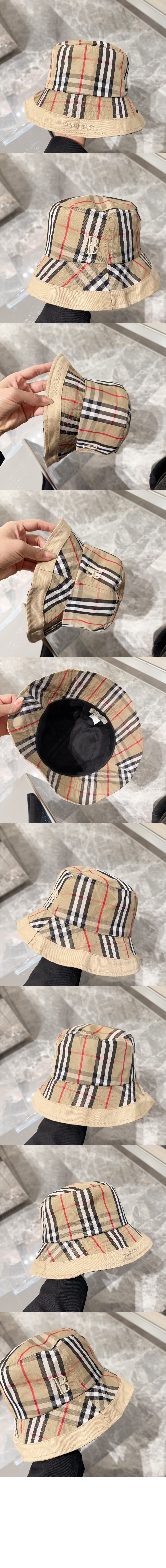 버버리 빈티지 체크 버킷햇 8056337