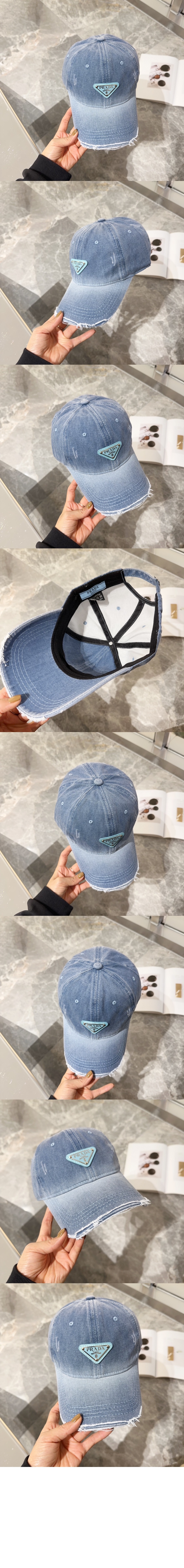 프라다 데님 베이스볼 캡 1HC261