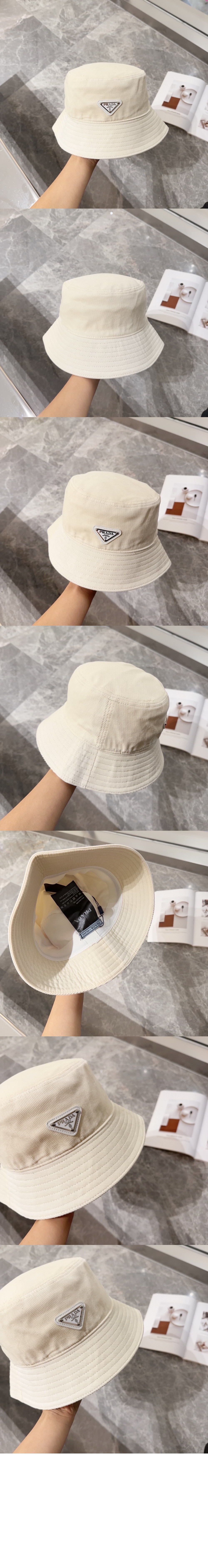 프라다 코듀로이 자수 벙거지 1HC257