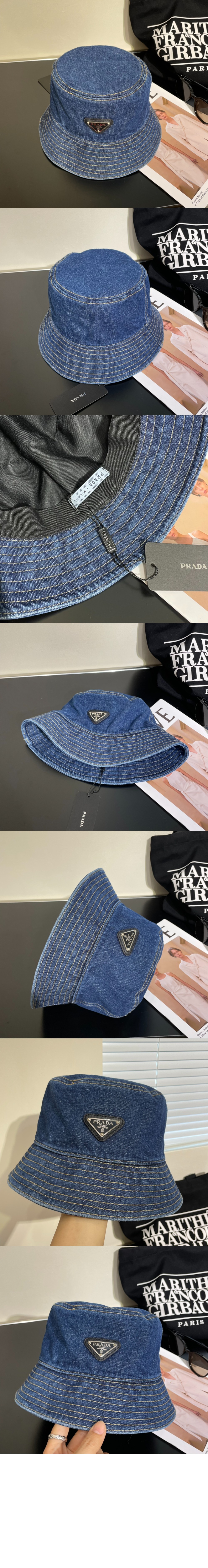 프라다 데님 버킷햇 1HC137