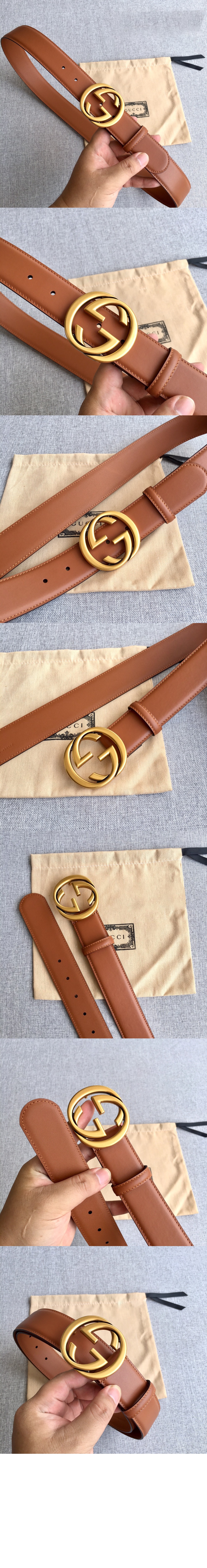 구찌 인터로킹 G 버클 벨트 774153