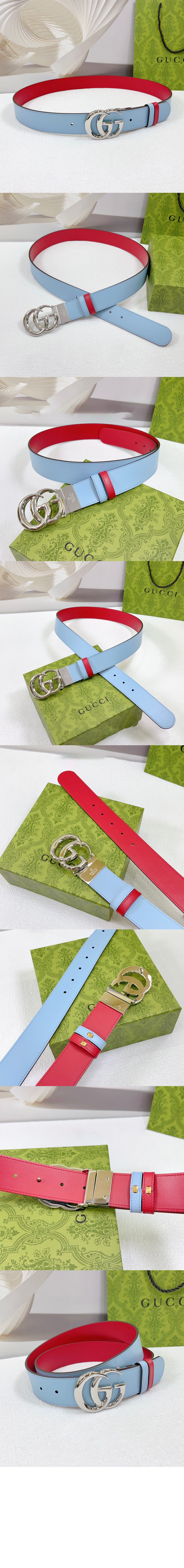 구찌 GG 마몽 리버서블 와이드 벨트 659416