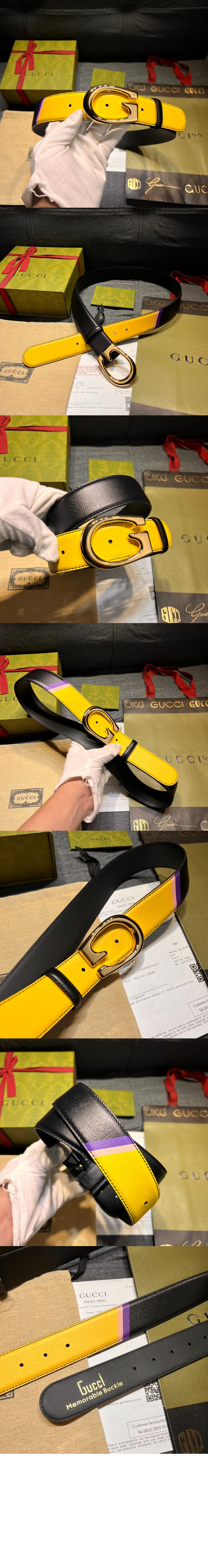 구찌 G버클 투톤 벨트 709954