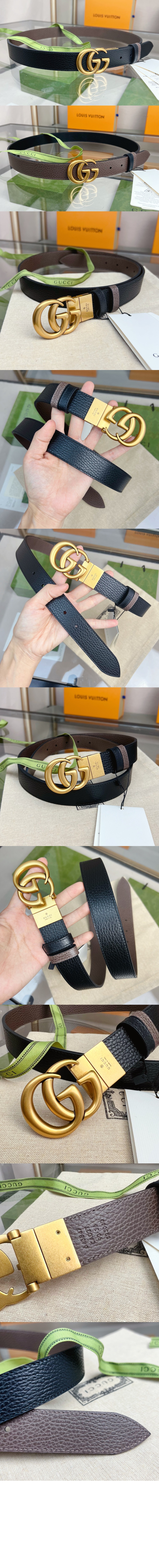 구찌 리버서블 씬 벨트 643847