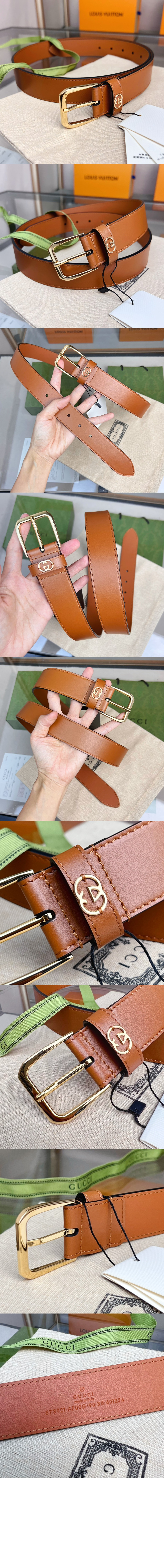 구찌 스퀘어 버클 인터로킹 G 벨트 673921