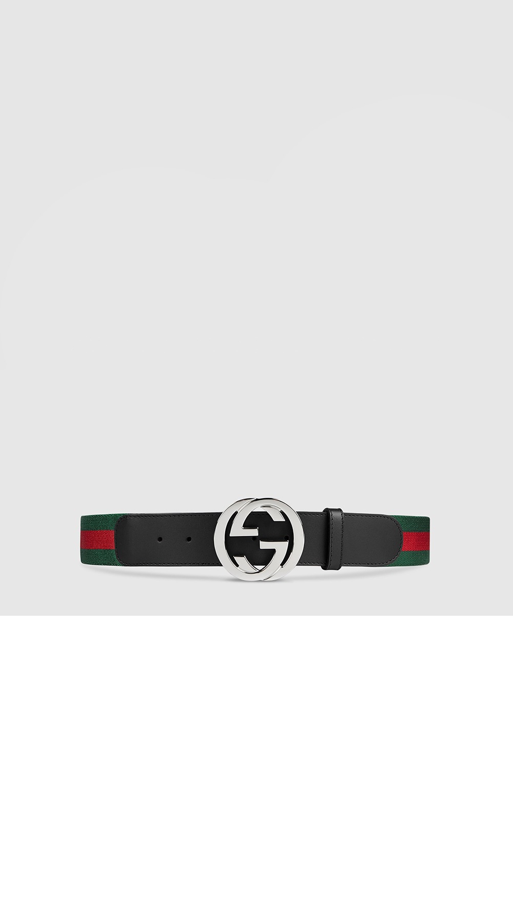 구찌 인터로킹 G 버클 웹 벨트 411924