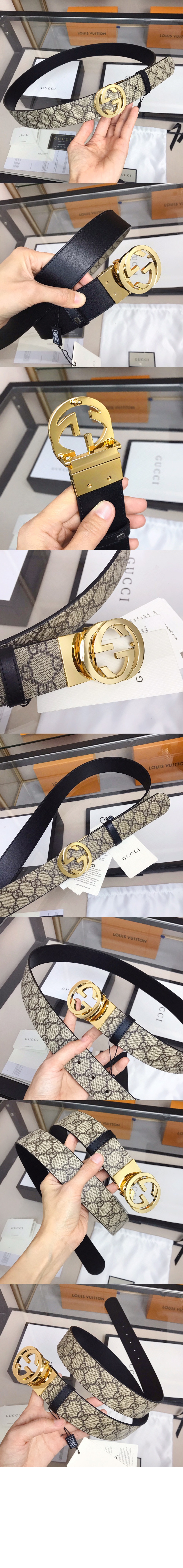 구찌 시그니처 레더 벨트 473030