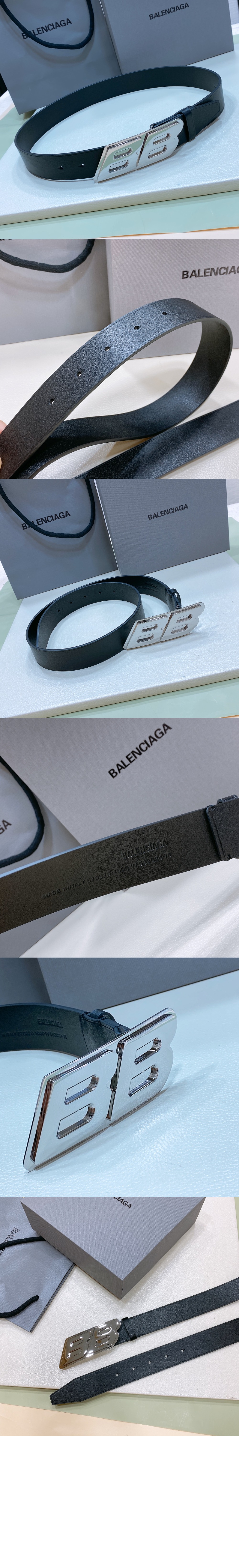 발렌시아가 로고 버클 벨트 718921
