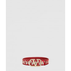 발렌티노 V 로고 벨트