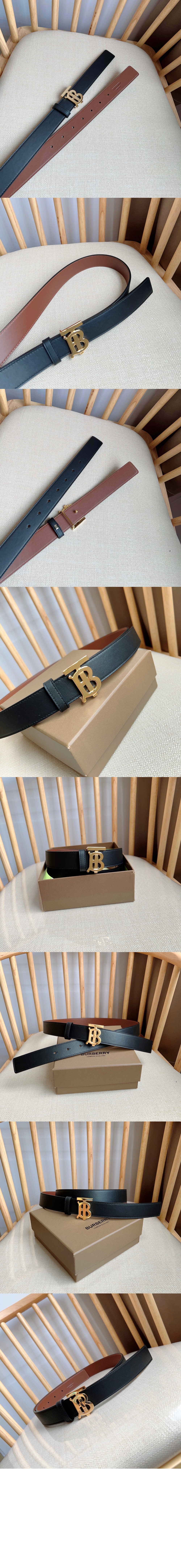버버리 리버시블 레더 TB 벨트 80666501