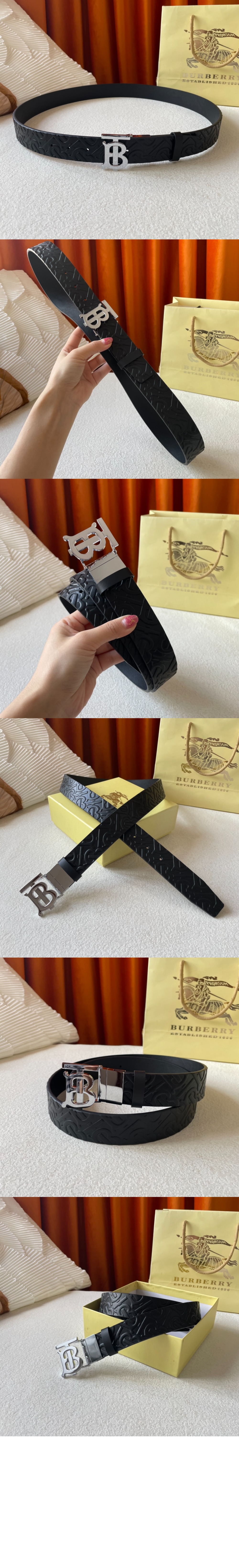 버버리 TB 로고 패턴 벨트 80156051