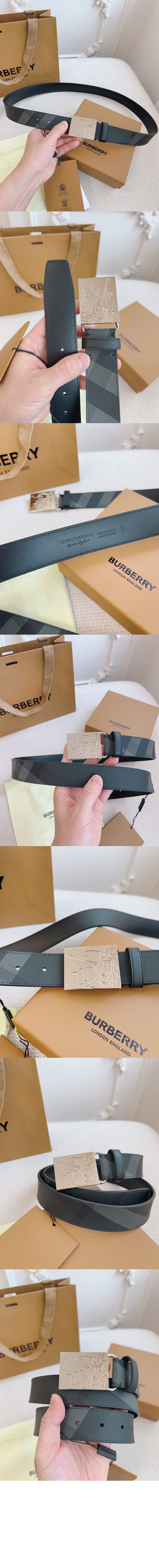 버버리 조각 패턴 스무스 버클 스트랩 80060531