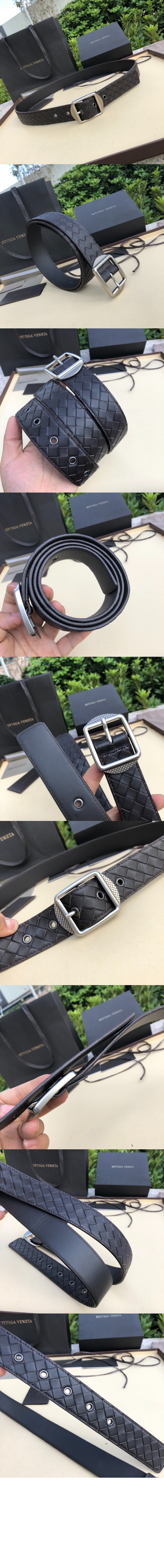 보테가베네타 클래식 위빙 소가죽 벨트 482669