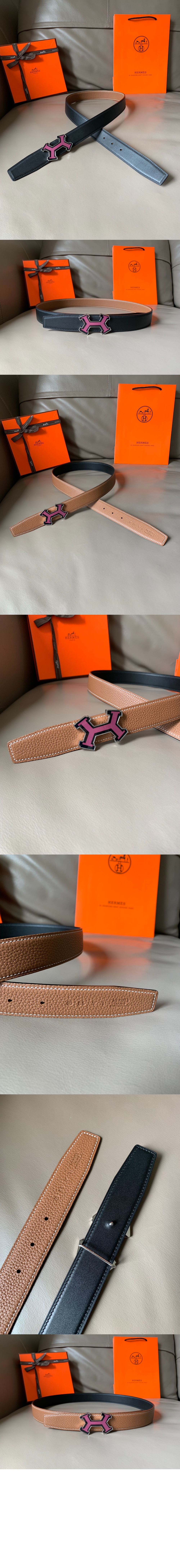에르메스 부클레 H 리버서블 벨트