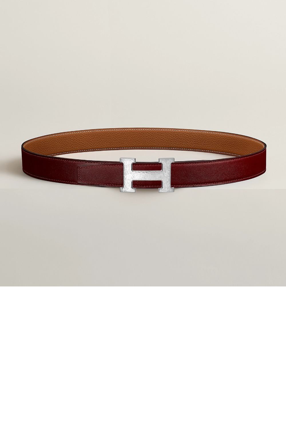 에르메스 H Martelee 버클 & 양면 가죽 벨트