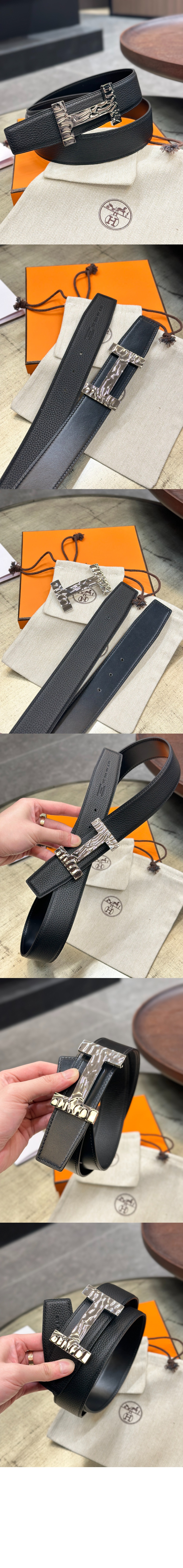 에르메스 Quizz H2O 벨트 버클 리버서블 가죽 스트랩