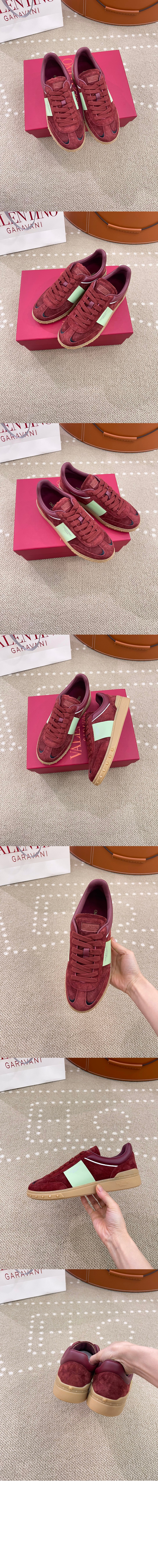 발렌티노 송아지 가죽 로우탑 스니커즈