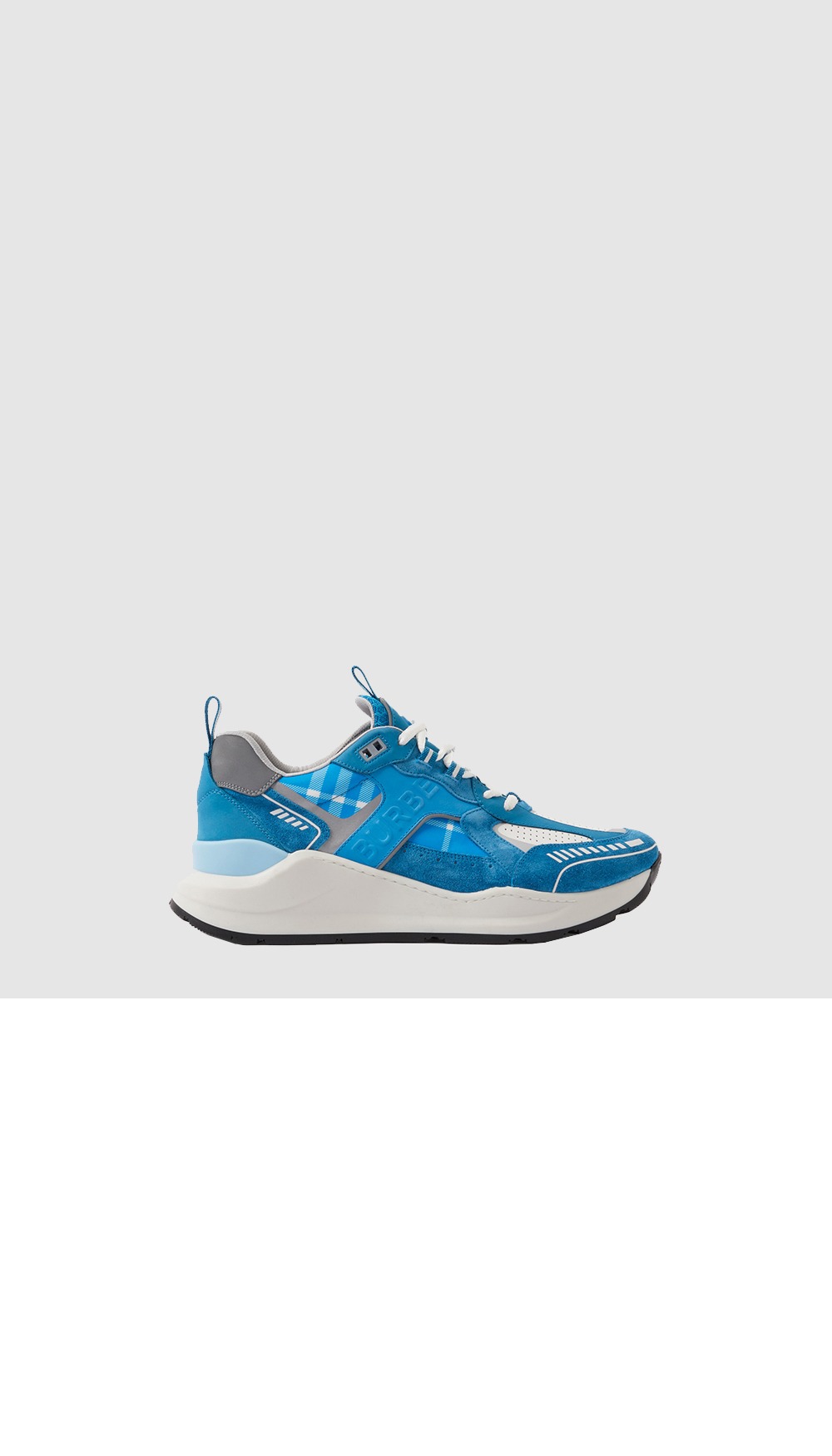 버버리 레더 스웨이드 체크 스니커즈 80668351