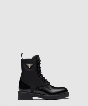 프라다 브러시드 레더 리나일론 부츠 1T782M