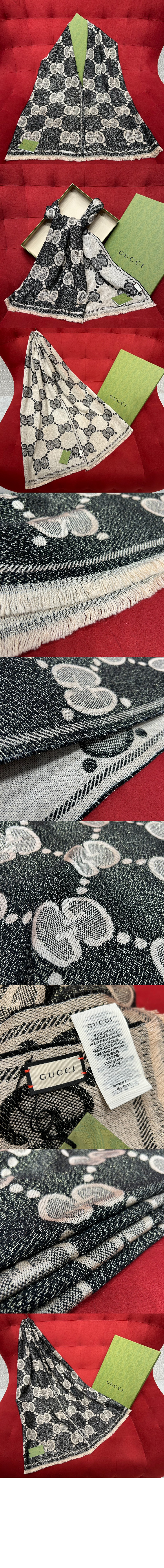 구찌 GG 자카드 패턴 니트 스카프 598993