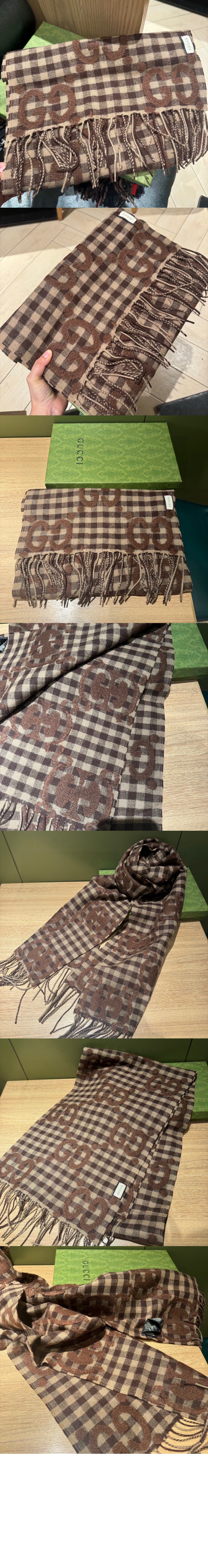 구찌 GG 섀도우 울 자카드 스카프 644365