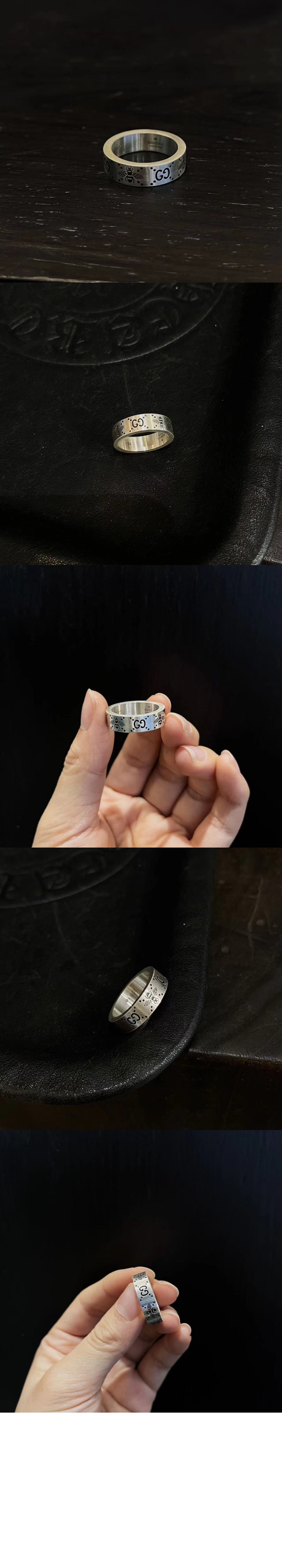 구찌 GG 및 벌 인그레이빙 반지 728389