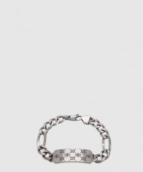 구찌 벌 GG 인그레이빙 체인 실버 팔찌 728264