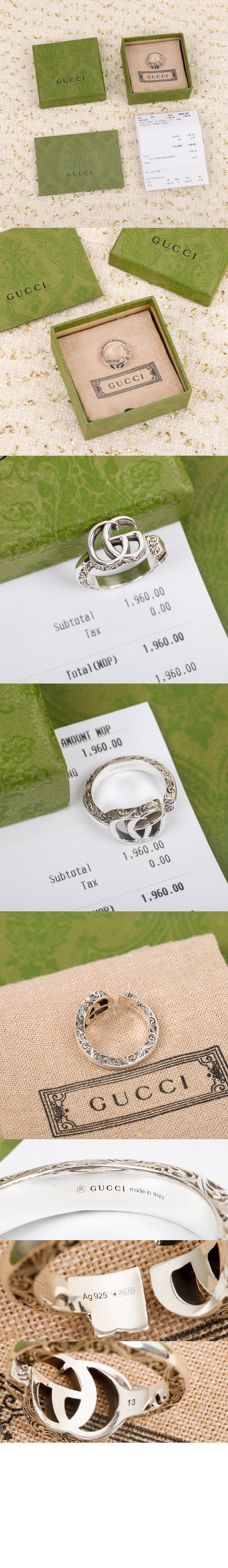 구찌 더블G 키 실버 반지 627760