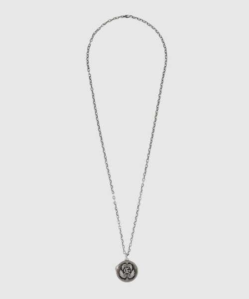 구찌 더블 G 펜던트 디테일의 실버 목걸이 577330