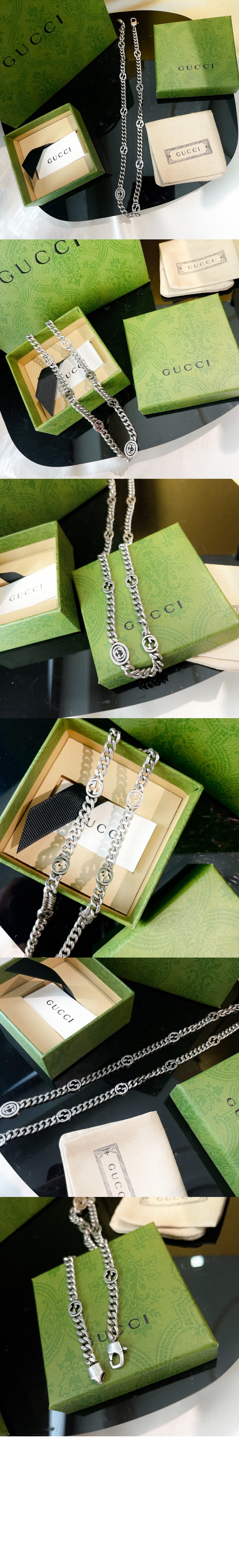 구찌 씬 인터로킹 G 목걸이 678661