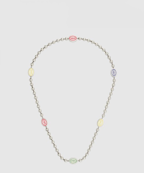 구찌 인터로킹 G 볼 체인 목걸이 753448