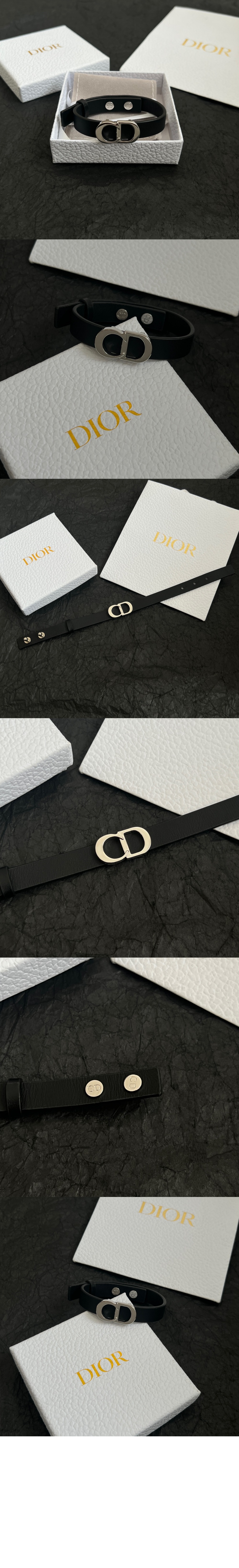 디올 CD Icon 가죽 팔찌 B1723