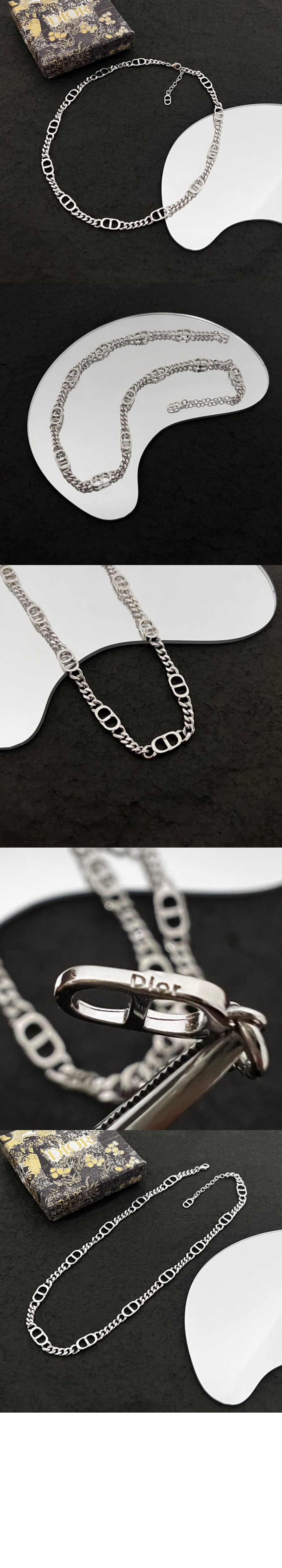 디올 CD Icon 슬림 체인 링크 목걸이 N1574