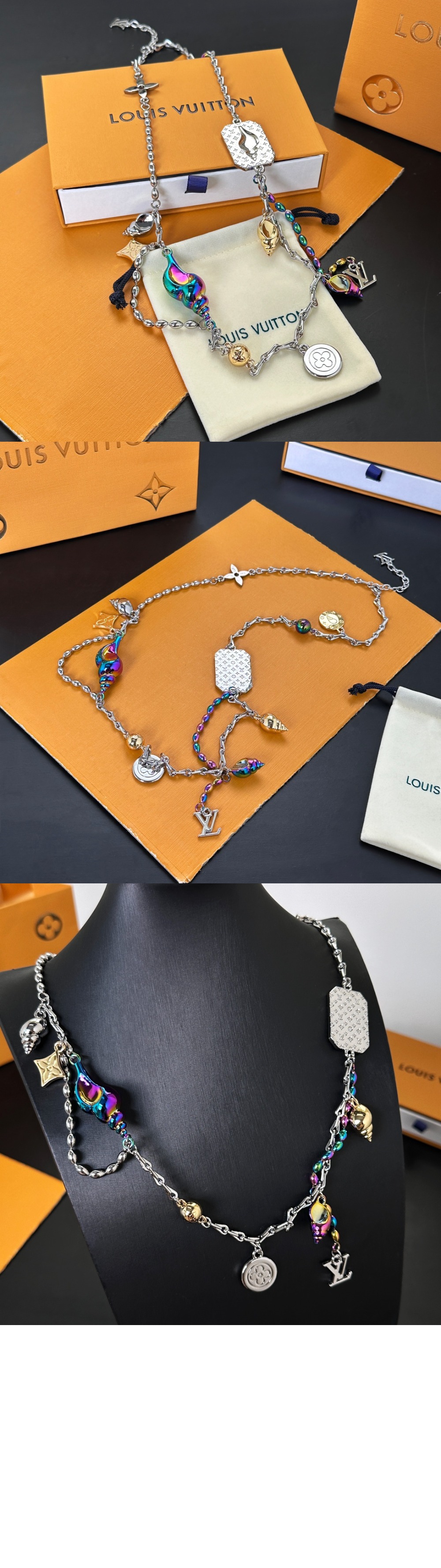 루이비통 쉘 목걸이 M01488