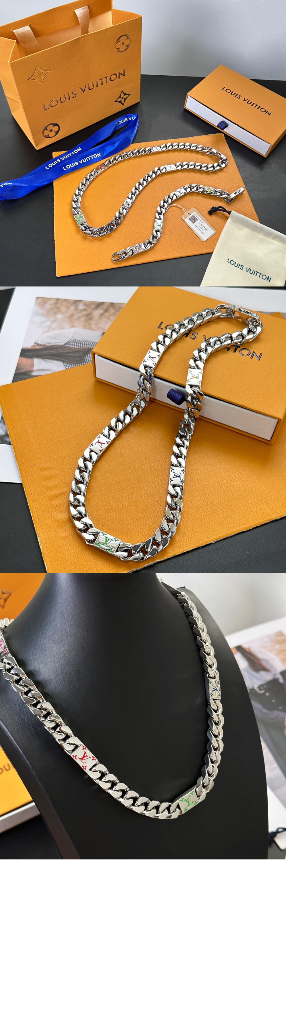 루이비통 LV 모자이크 목걸이 M01532