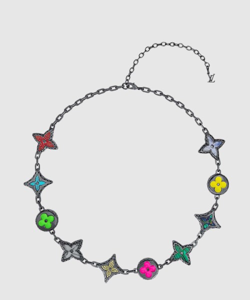 루이비통 MNG 빅 파티 목걸이 멀티컬러 M01058