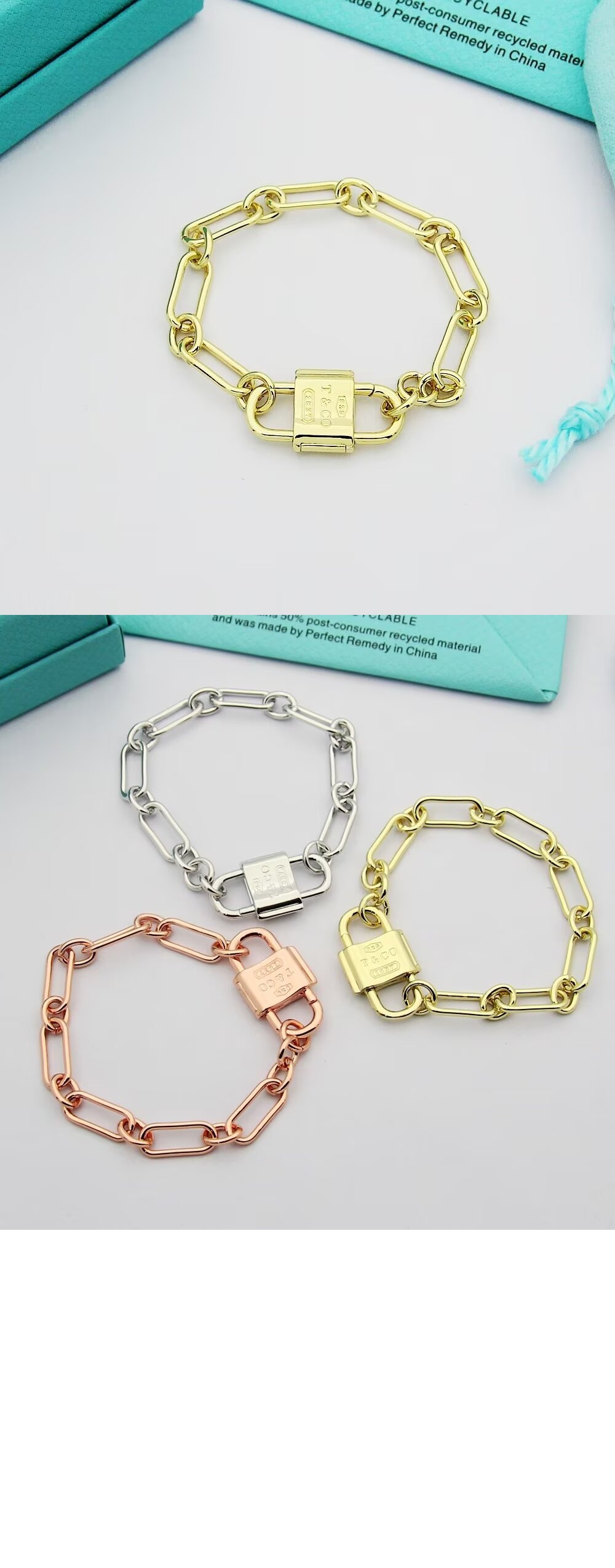 티파니앤코 라지 더블 락 브레이슬릿