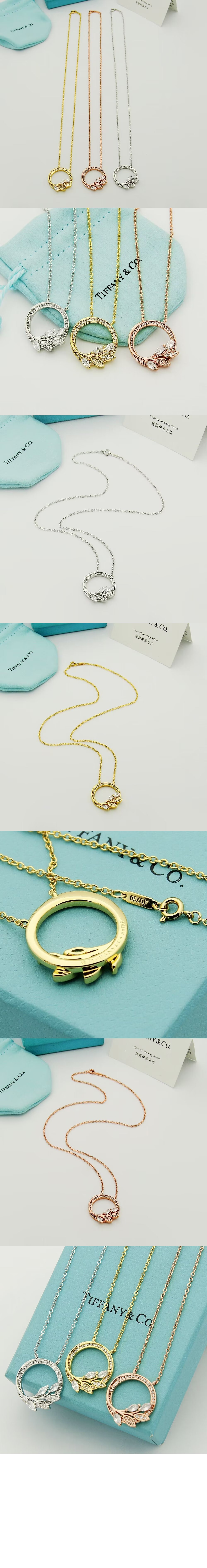 플래티넘 큐빅 넝쿨 링 목걸이