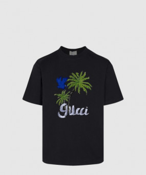 구찌 프린트 면 티셔츠