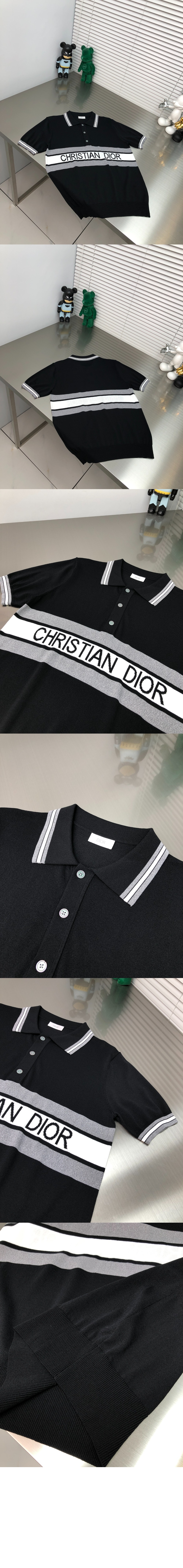 디올 로고 프린트 반팔